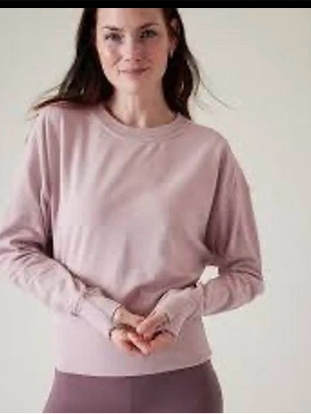 Athleta Retroterry Long-Sleeve Crewneck Top - Smoked Mauve